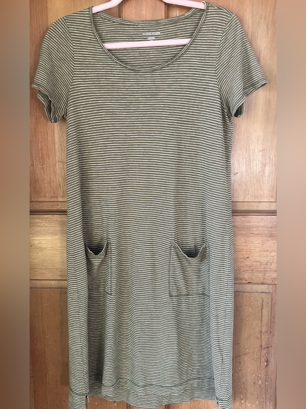 Eileen Fisher Striped Hemp Cotton Dress S/P